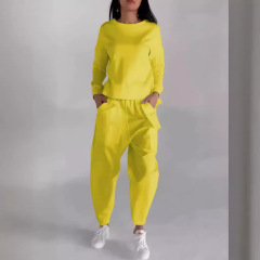 AH8222--Autumn new fashionable lace-up multi-pocket trendy sports solid color casual pants suit