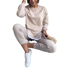 Y3022--Shangdu new style_Autumn spliced fake two-piece sweatshirt and sweatpants sports suit