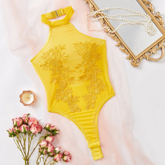 2962--Hot-selling sexy water-soluble flower see-through hot girl slim underwear sexy bodysuit