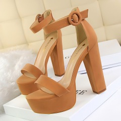 1550-1--Shallow heel pointed toe shining sequins sexy slim nightclub high heels single shoes
