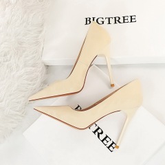 3169-2--Shallow mouth pointed toe stiletto ultra-high heel sexy nightclub high heels single shoes