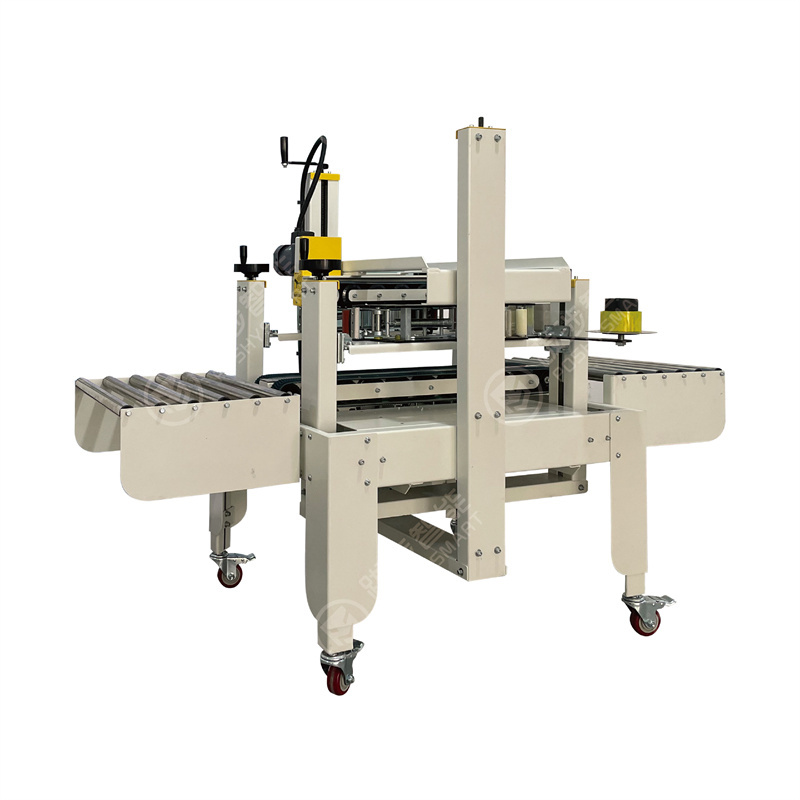 Foam Box Sealing Machine Seafood Carton Sealer With Top And Side Conveyor Tapping