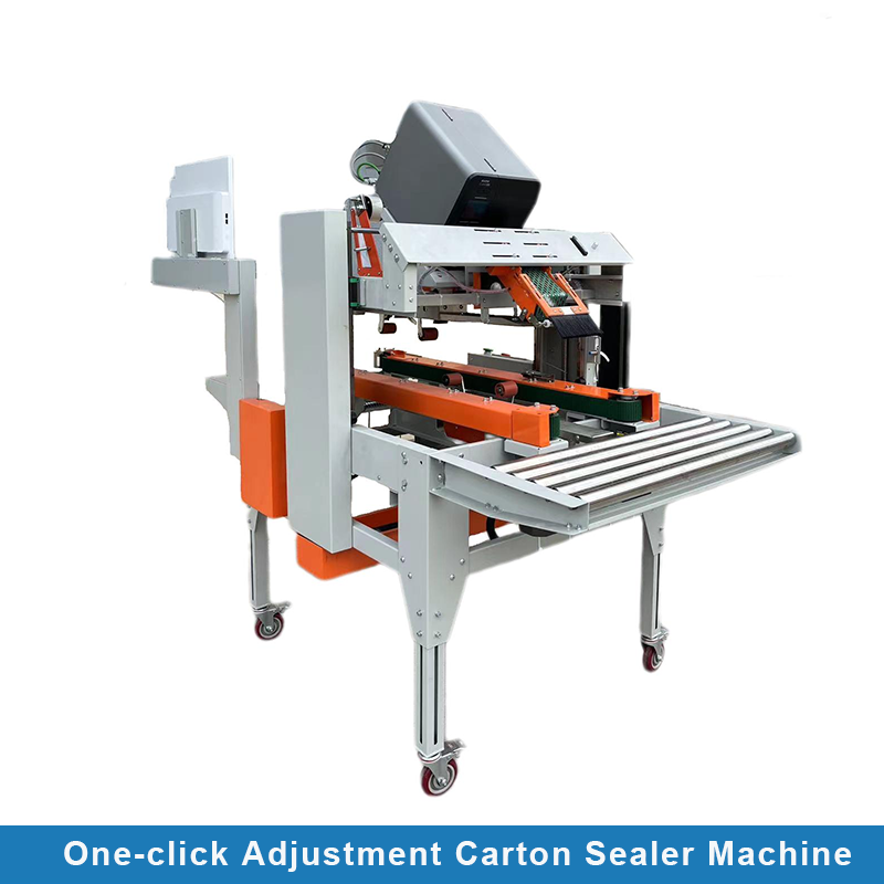 One-click Adjustable Top Bottom Tape Electric Stable Automatic Carton Sealer Box Sealing Machine Printing Labeling Function