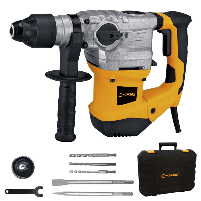 WORKSITE Industrial Quality 32mm Rotary Hammer Drill Machine 220V Power Hammer Tools Large 1500W Cord Electric Rotary Hammer