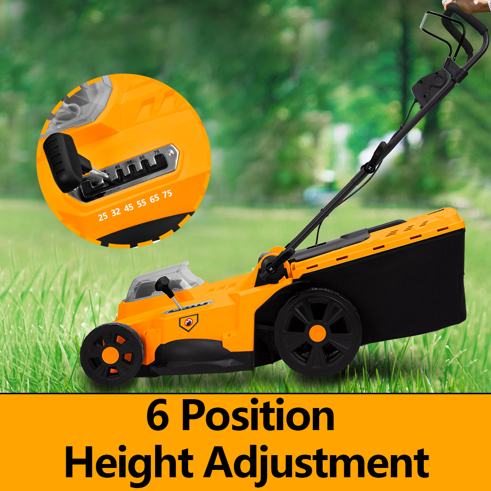 WORKSITE 2 Battery Lawn Mower Plastic 55L Garden Mower Grass Cutter 20V Rechargeable Brushless Cordless Hand Push Lawn Mower