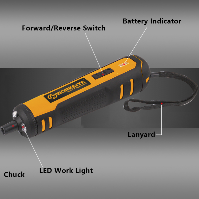 WORKSITE 4V Max Mini Screwdriver Set 41Pcs Repair Screwing Battery Rechargeable Cordless Screwdriver Kits