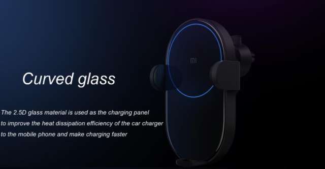 Xiaomi Wireless Car Charger 20W Max Power Inductive Electric Clamp Arm Fast Charging (Black)