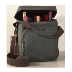 Light Weight and Durable Waxed Canvas 6-Bottle Wine Bag Thermal Insulated