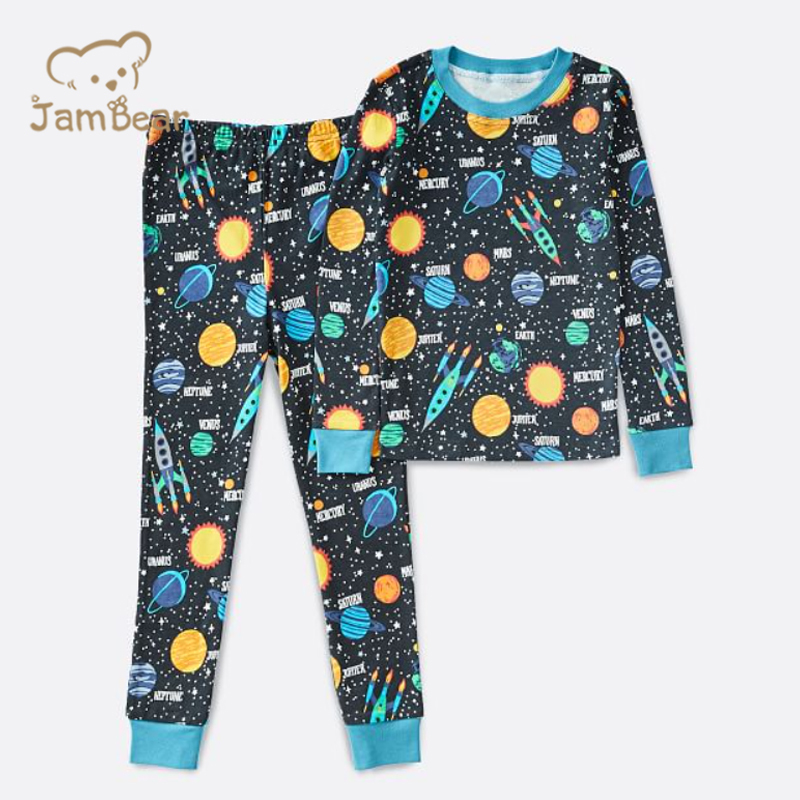 JamBear children Loungewear organic cotton pajama toddler bamboo pyjamas Eco-friendly baby sleepwear kids lounge set