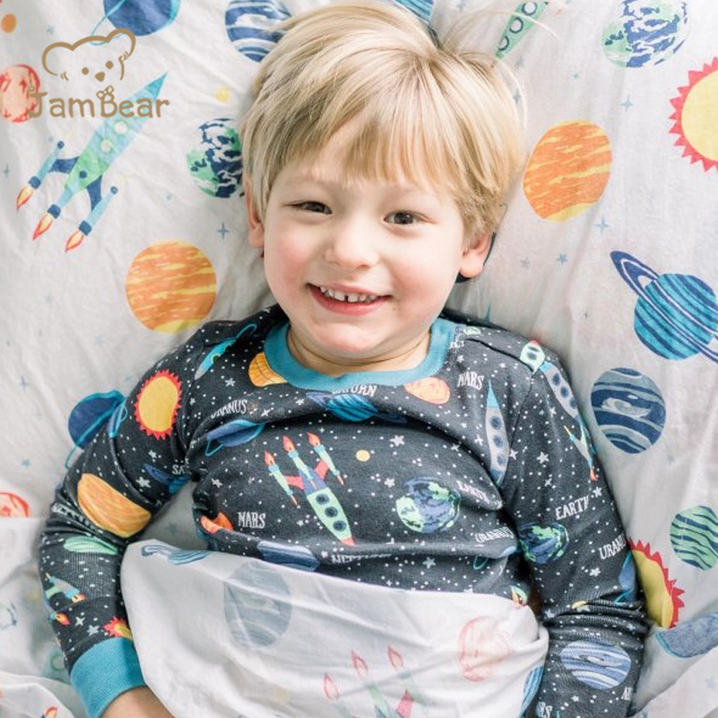 JamBear children Loungewear organic cotton pajama toddler bamboo pyjamas Eco-friendly baby sleepwear kids lounge set