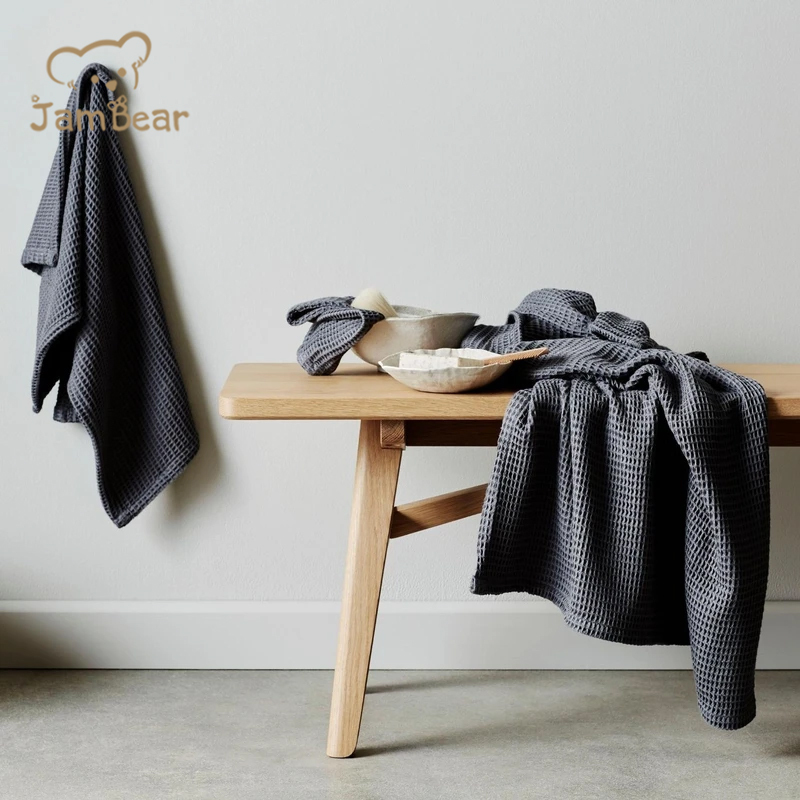 JamBear Organic Neutral Baby Swaddle Organic bamboo Waffle baby towel Eco friendly Multipurpose Bathroom Towel