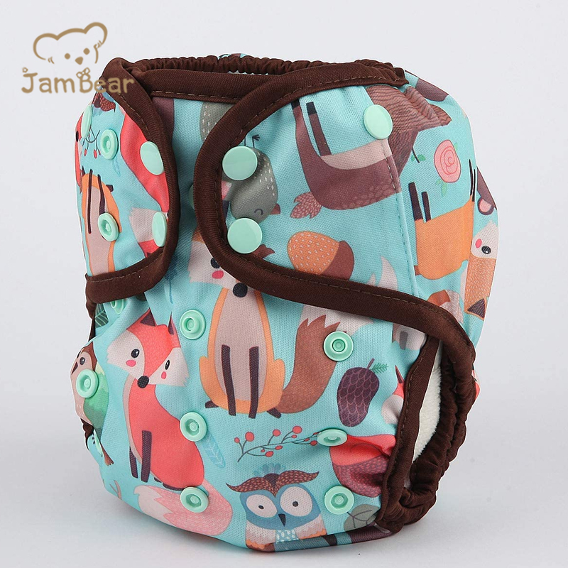 Jambear Organic cotton baby Unbleached Fitted Diaper Natural Newborn botton Bamboo Fitted Cloth Diaper baby pants diapers