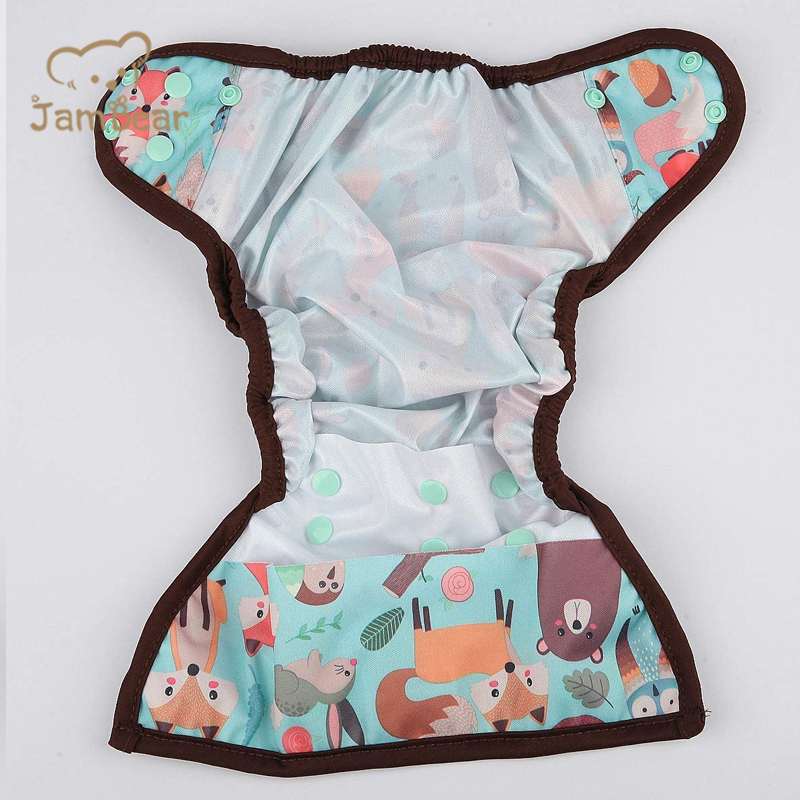 Jambear Organic cotton baby Unbleached Fitted Diaper Natural Newborn botton Bamboo Fitted Cloth Diaper baby pants diapers