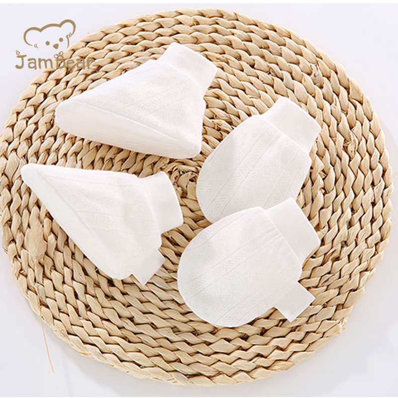JamBear Organic cotton newborn mitts socks Anti - scratch face baby hand and foot pads Nibble on baby products