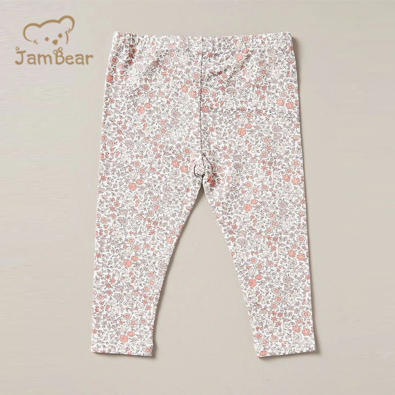 Organic cotton baby leggings pants sustainable infant organic leggings printed eco friendly toddler leggings full length