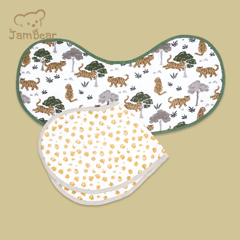 Jambear Organic Muslin Burp Cloth eco-friendly organic bamboo Burp Cloths set Baby burp bibs