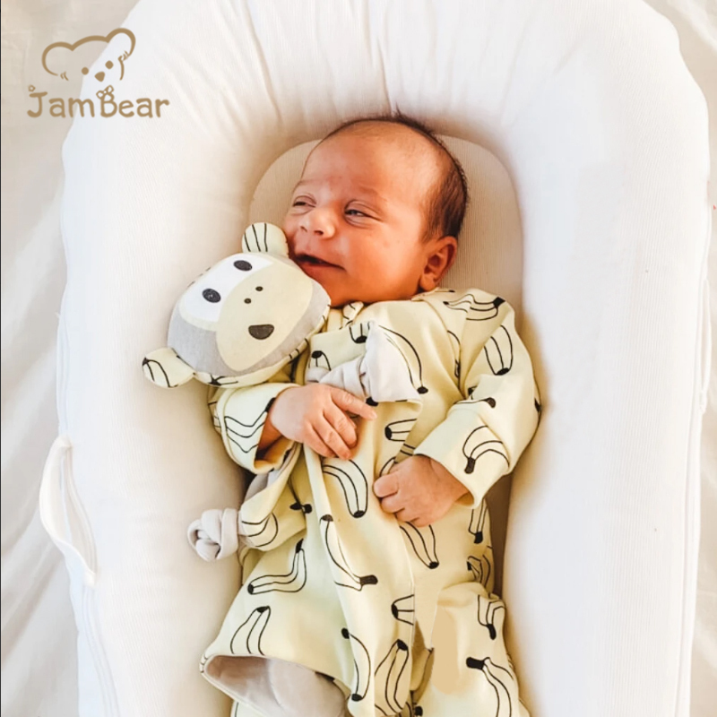 JamBear Organic Cotton Soft Baby Comforter biankets Stuffed Animal Plush Organic Cotton Baby Comforter Baby Security Blankie