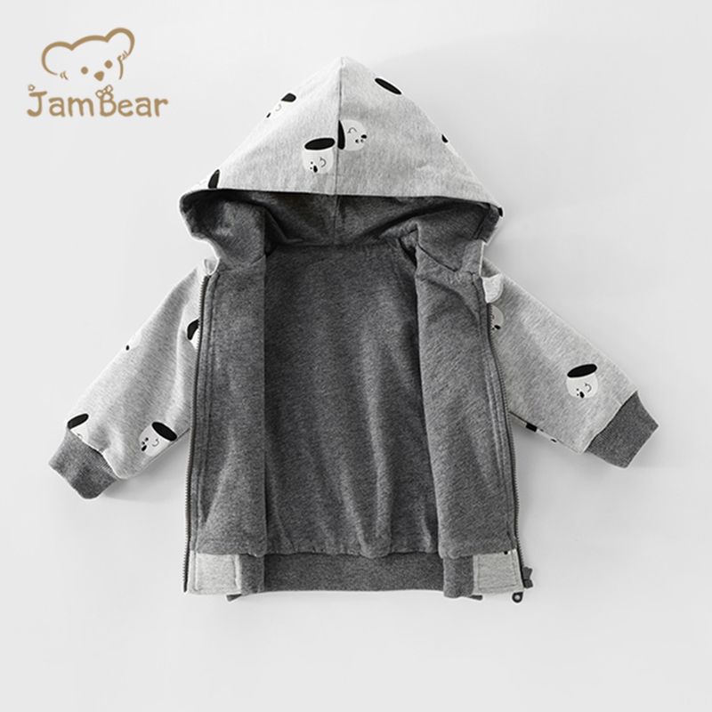 JamBear Eco-friendly organic cotton baby cardigan sweater Organic baby Zip hoodie Custom Knitted baby quilted kids hoodie
