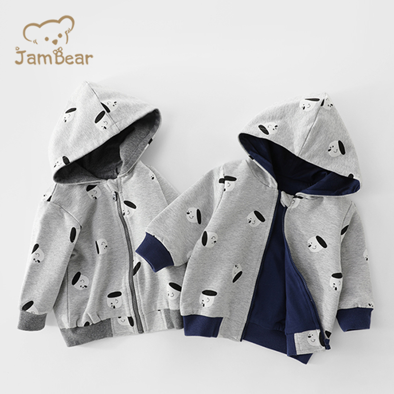 JamBear Eco-friendly organic cotton baby cardigan sweater Organic baby Zip hoodie Custom Knitted baby quilted kids hoodie