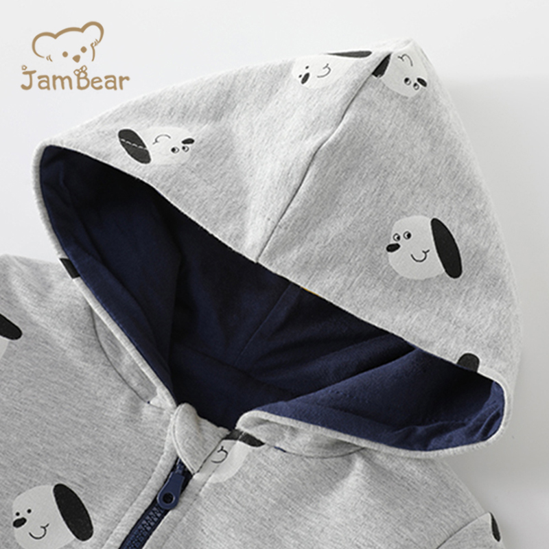 JamBear Eco-friendly organic cotton baby cardigan sweater Organic baby Zip hoodie Custom Knitted baby quilted kids hoodie