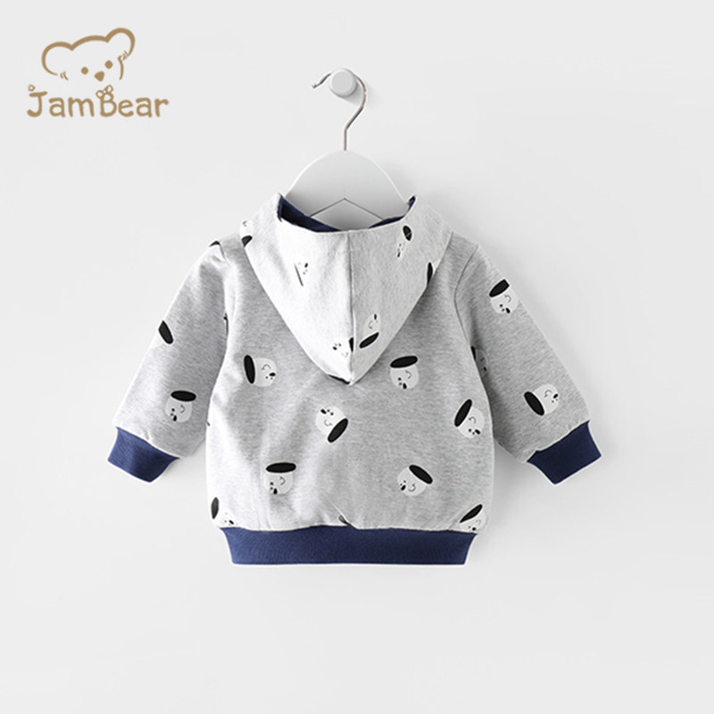 JamBear Eco-friendly organic cotton baby cardigan sweater Organic baby Zip hoodie Custom Knitted baby quilted kids hoodie