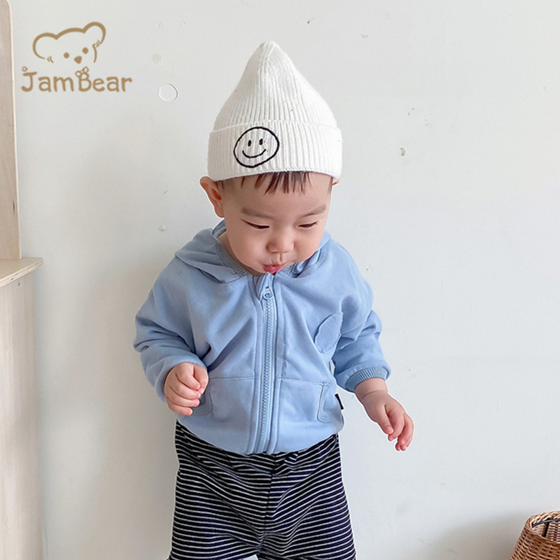 JamBear Eco-friendly organic cotton baby cardigan sweater Organic baby Zip hoodie Custom Knitted baby quilted kids hoodie