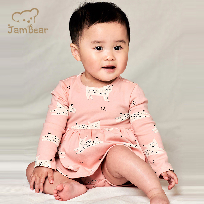 Print baby bodysuit dress organic cotton baby onesie dress sustainable infant dresses girl eco friendly baby clothing