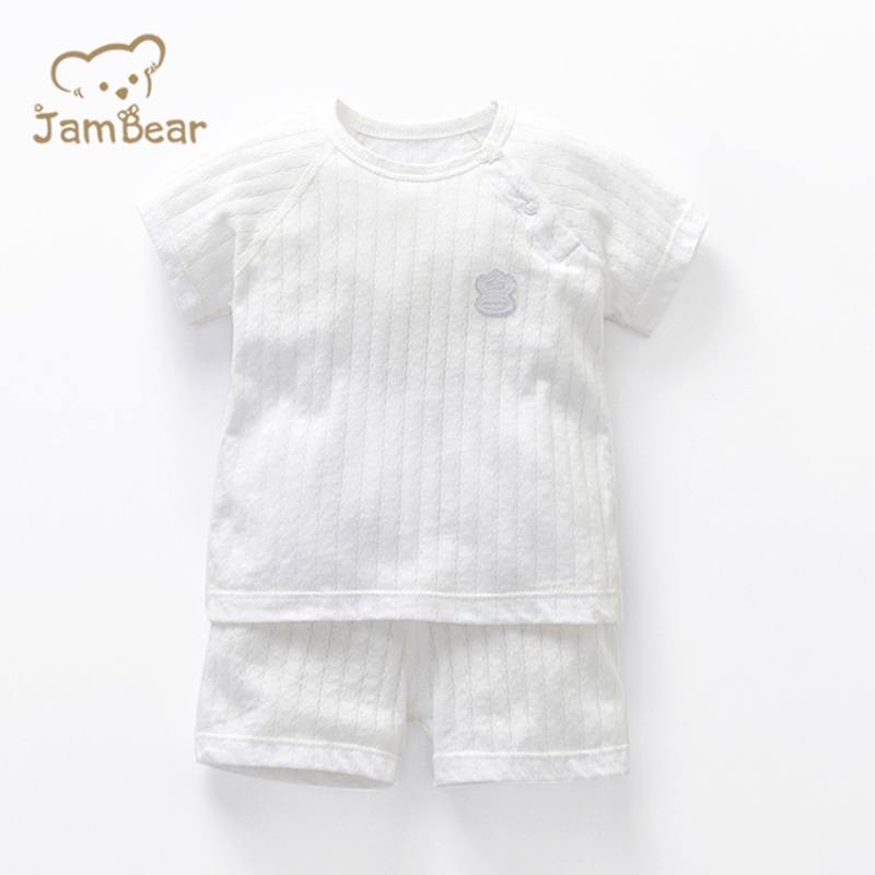 JamBear Organic Baby short sleeve shorts Summer clothes Baby Organic Cotton Pajamas Set Thin newborn underwear set
