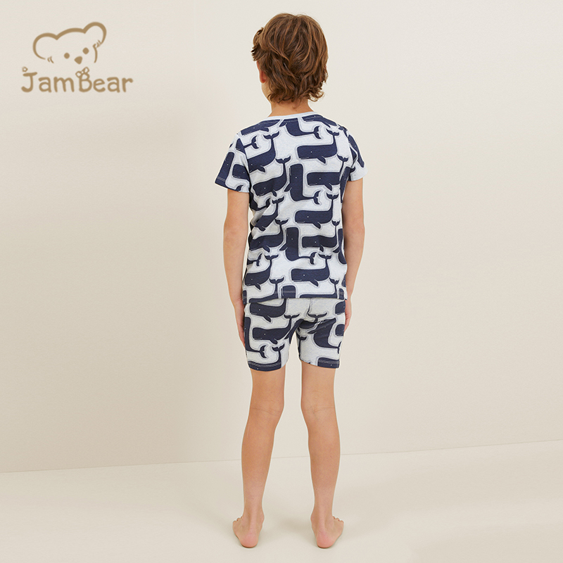 100% Organic cotton pajamas for children shorts sleeve kids pyjama set sustainable children pajama suit summer eco friendly