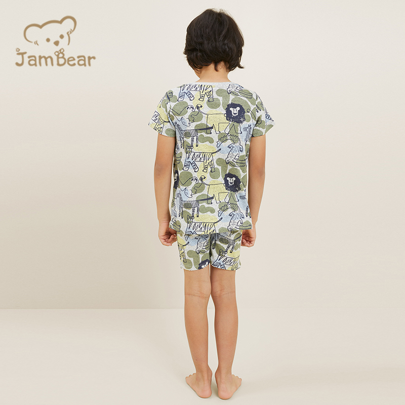 100% Organic cotton pajamas for children shorts sleeve kids pyjama set sustainable children pajama suit summer eco friendly