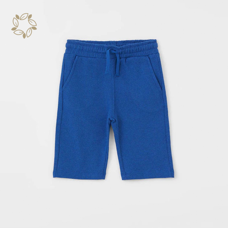 100% Organic cotton kids sweat shorts summer sustainable boy's sweat shorts eco friendly waffle basic drawstring shorts