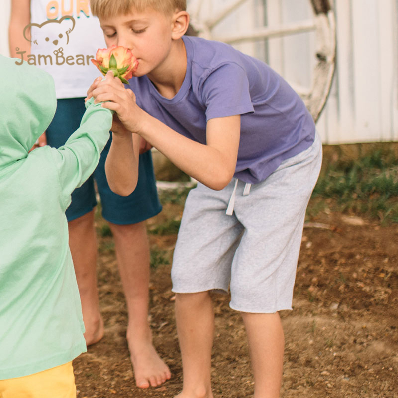 100% Organic cotton children sweat shorts eco friendly kids sweat shorts sustainable sweat shorts for kids