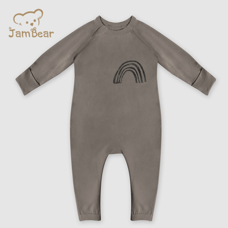 GOTS 100% organic cotton baby romper sustainable baby zipped romper printed eco friendly baby zip sleepsuit