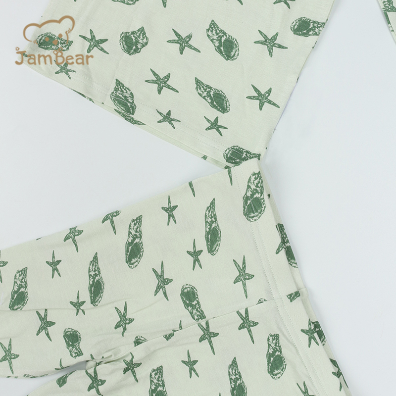 Eco friendly bamboo pajamas for baby kids bamboo pajama 95% bamboo 5% spandex jersey 200gsm toddler sleepsuit silk screen printing