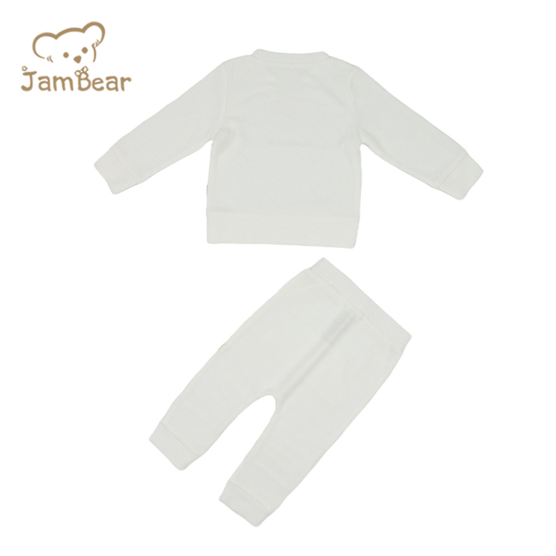 Pajamas for baby kids lounge set 70% bamboo 30% organic cotton waffle 260gsm pajamas for baby