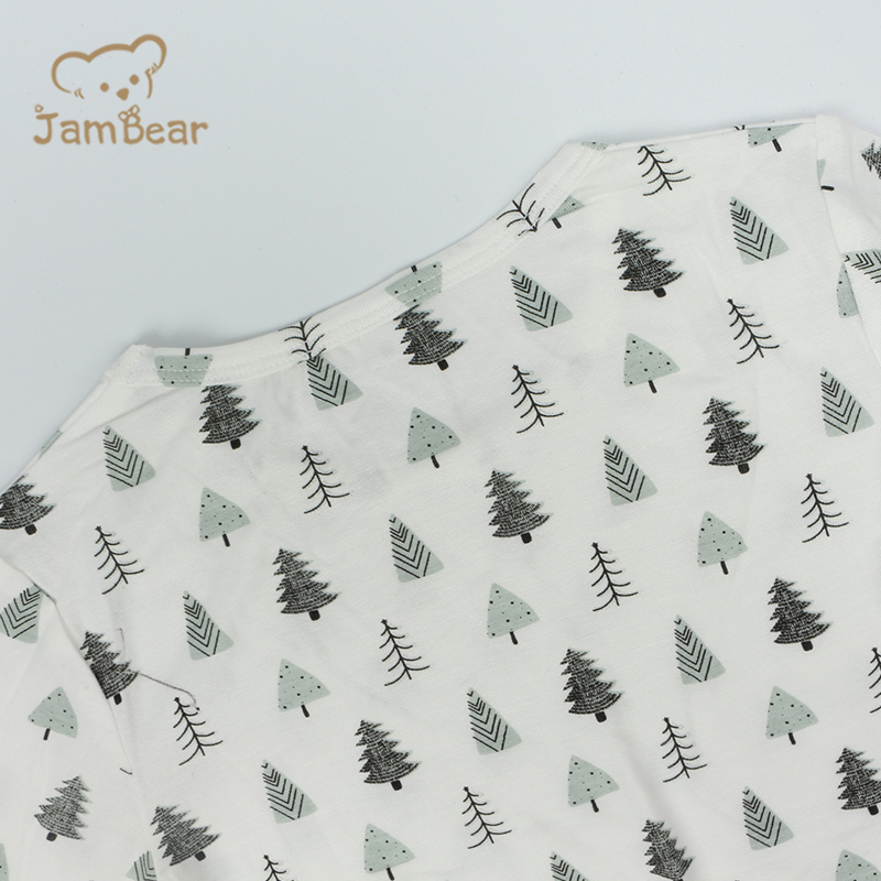 Custom printed bamboo pajamas sustainable bamboo pajama kid 95% bamboo 5% spandex 200gsm baby pajamas silk screen printing