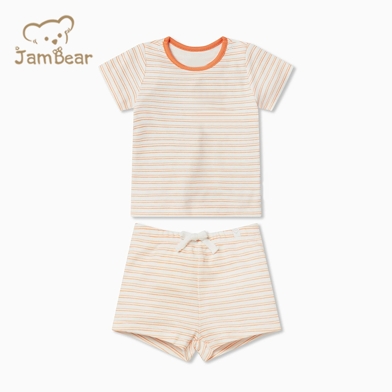 JamBear Organic cotton kids Pajamas Set eco-friendly two piece sleepers night suit for baby toddler short sets pyjama