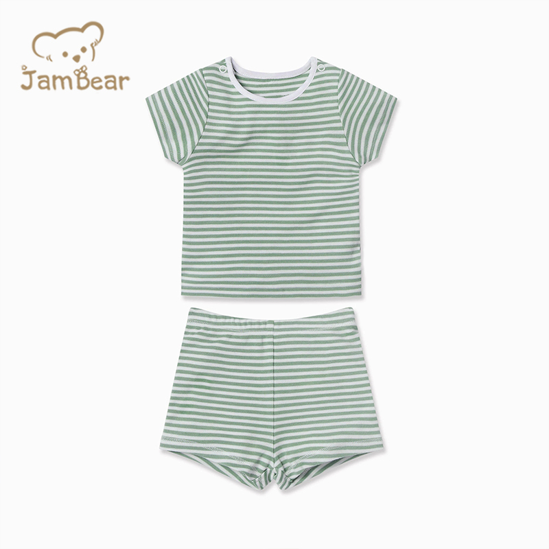 JamBear Organic cotton kids Pajamas Set eco-friendly two piece sleepers night suit for baby toddler short sets pyjama