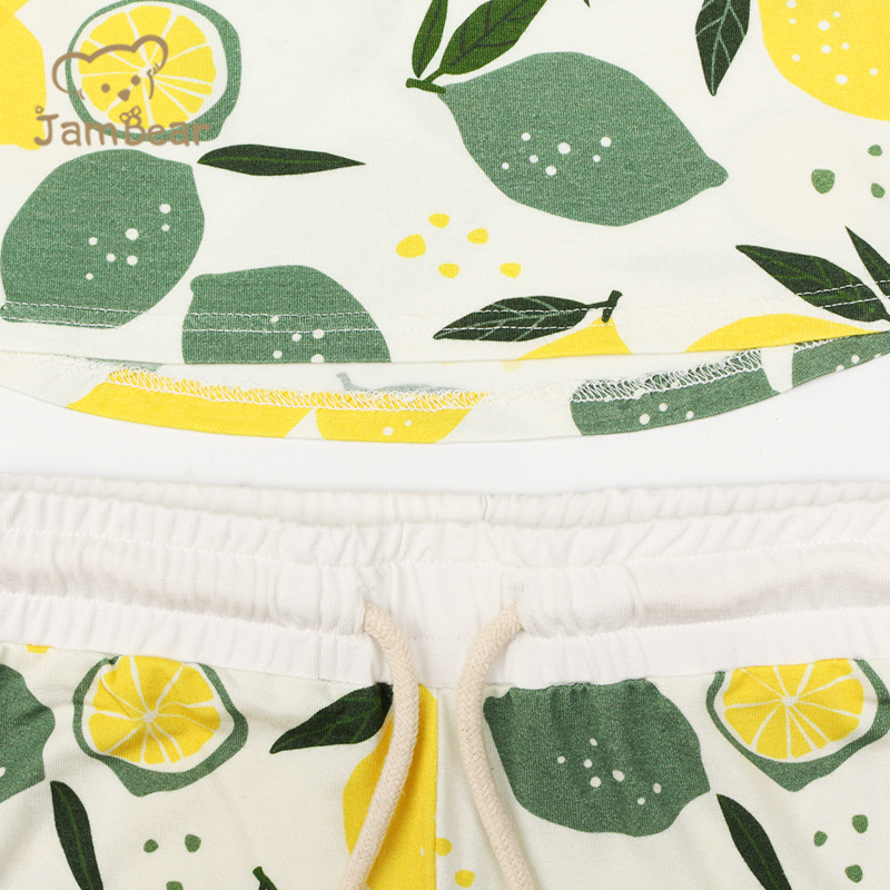 Summer pajamas bamboo children short sleeve custom printed bamboo pajamas 95% bamboo viscose 5% spandex jersey 240gsm digital printing