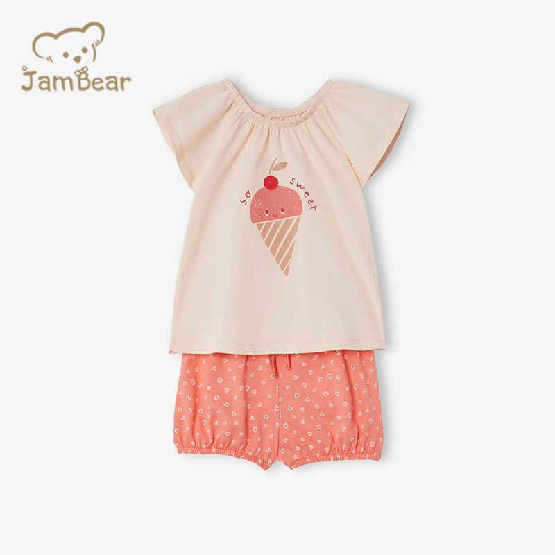 100% Organic cotton baby girl shorts set sustainable toddler shorts set summer baby shorts and t shirt eco friendly t shirt and shorts