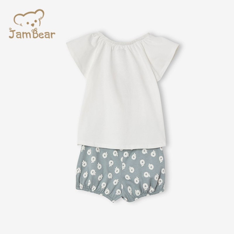100% Organic cotton baby girl shorts set sustainable toddler shorts set summer baby shorts and t shirt eco friendly t shirt and shorts
