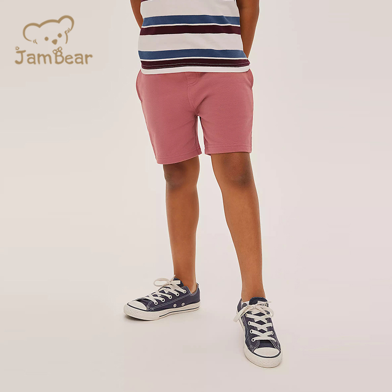 100% Organic cotton jersey boys shorts summer kids' plain jersey shorts sustainable children's shorts eco friendly