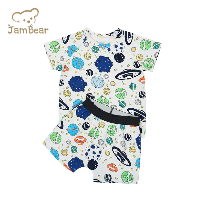JamBear organic baby loungewear organic cotton pajamas toddler short sets organic baby clothes eco-friendly night suit for baby