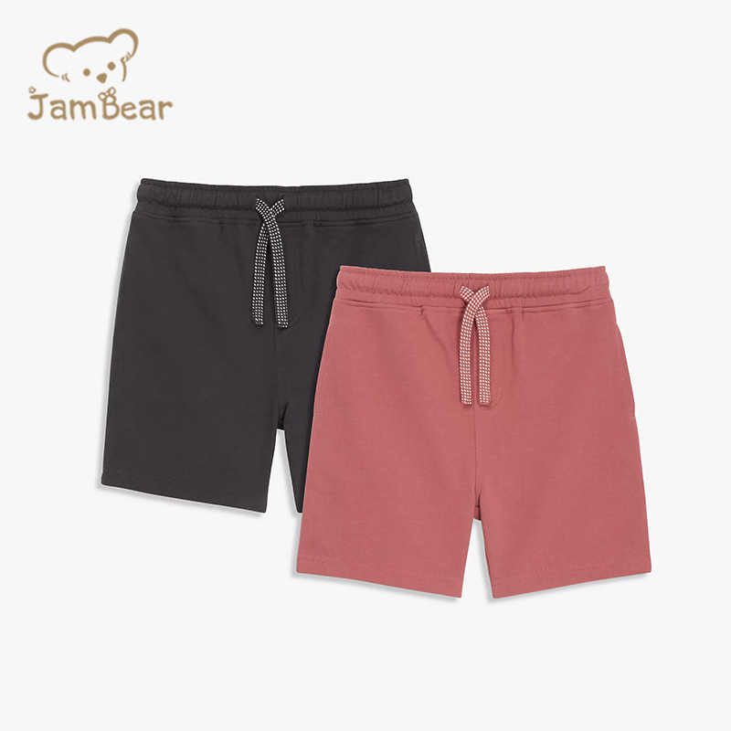 100% Organic cotton jersey boys shorts summer kids' plain jersey shorts sustainable children's shorts eco friendly