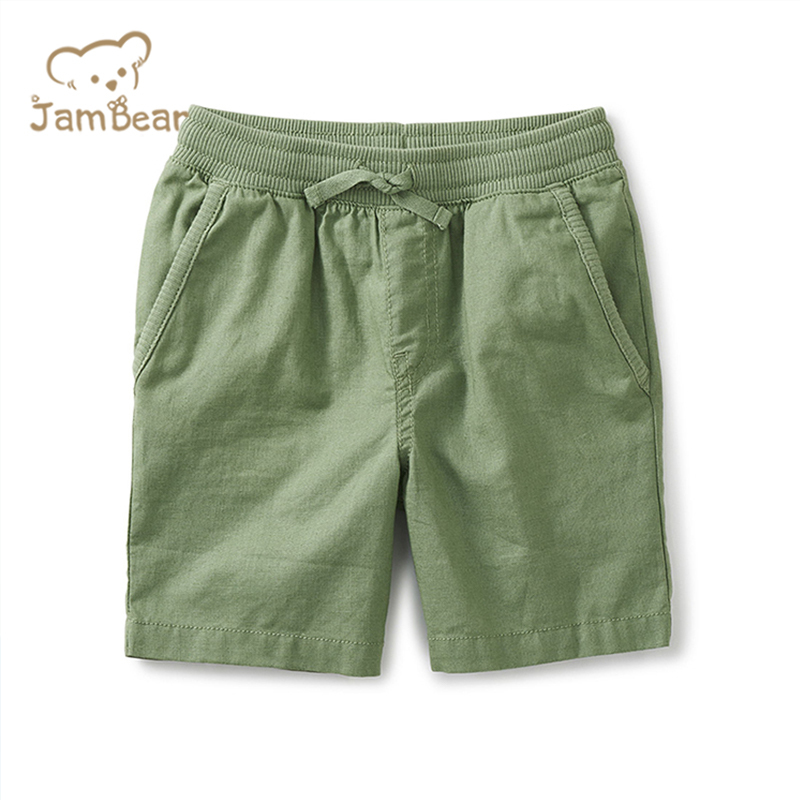 Organic linen children shorts sustainable summer shorts children woven eco friendly kids boys shorts