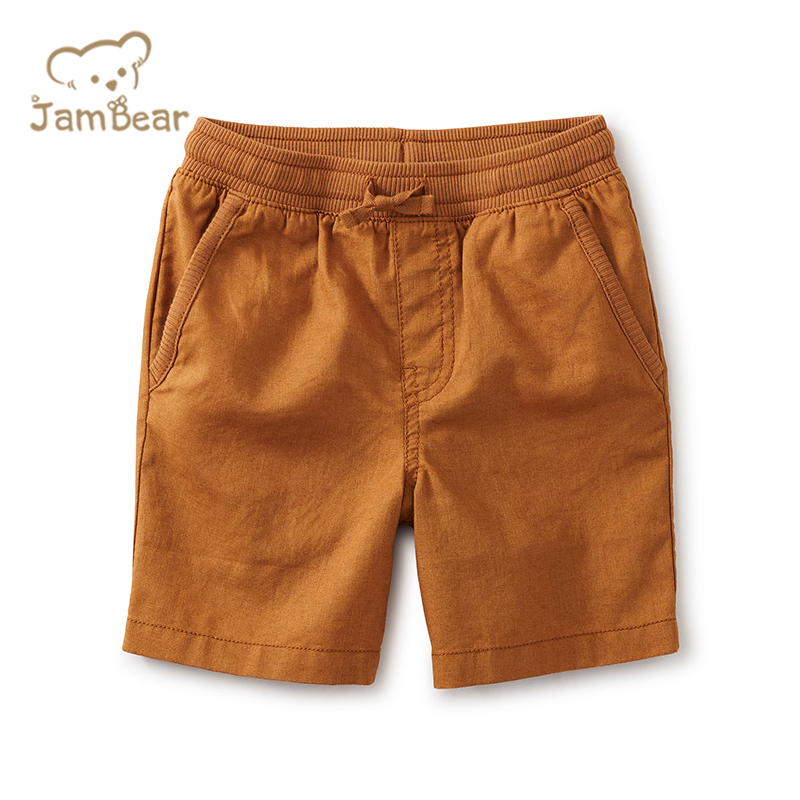 Organic linen children shorts sustainable summer shorts children woven eco friendly kids boys shorts