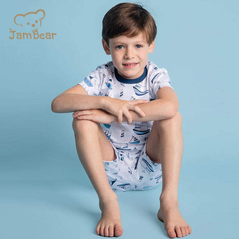 JamBear toddler short sets organic baby clothes Organic cotton kids Pajamas Set eco-friendly two piece sleepers