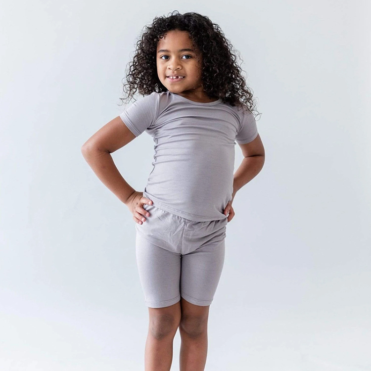 Short Sleeve Lounge Sets toddler short sets solid color pajamas Bamboo viscose baby pyjama sets