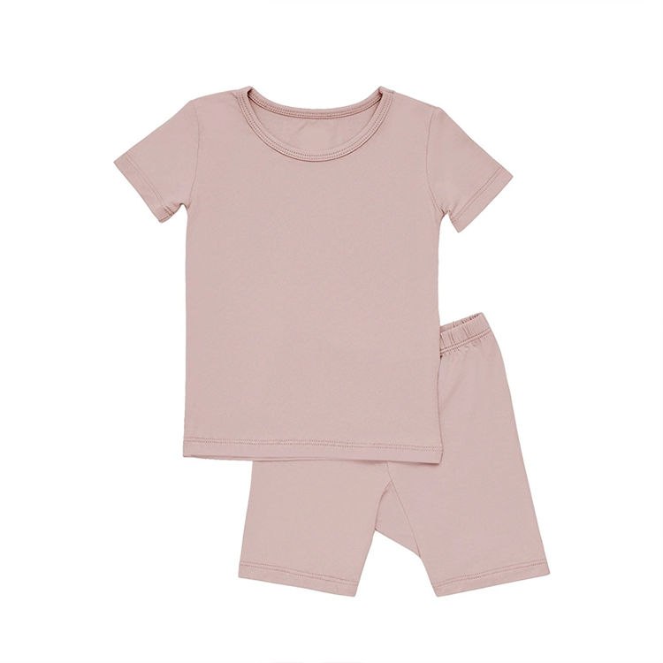 Short Sleeve Lounge Sets toddler short sets solid color pajamas Bamboo viscose baby pyjama sets