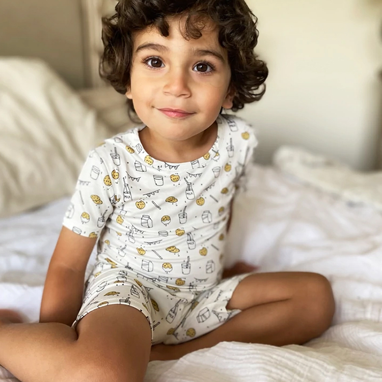Bamboo Viscose Two Piece set short Pyjama Sets bamboo viscose baby pajamas eco-friendly two piece sleepers Summer kids Pajamas